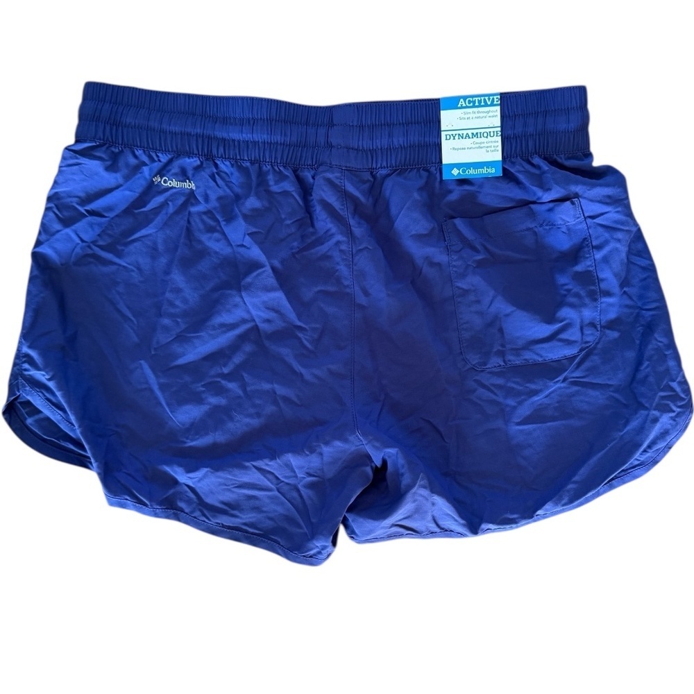 NWT Columbia Women Active Shorts MED 4” Berkeley Basin Purple Nylon Outdoor Swim - Picture 2 of 3